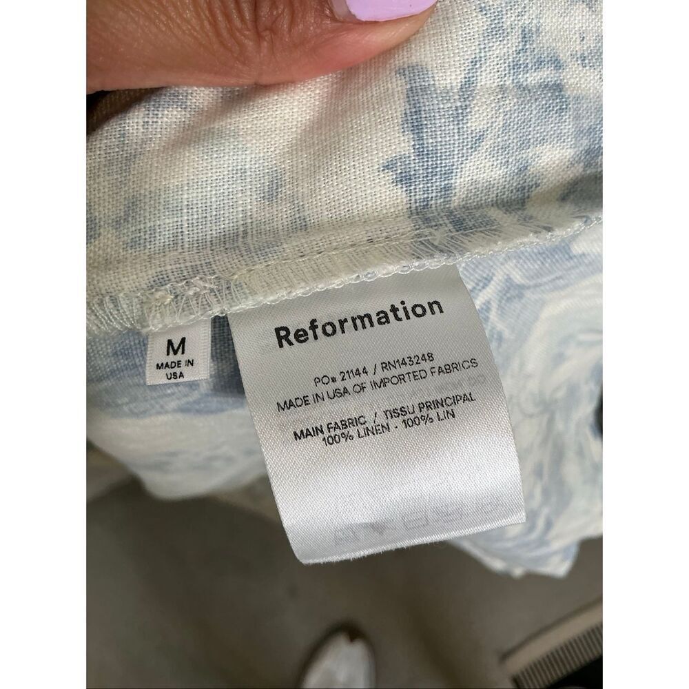 Reformation Monique Linen Dress | Medium in the Teacup - Picture 8 of 9
